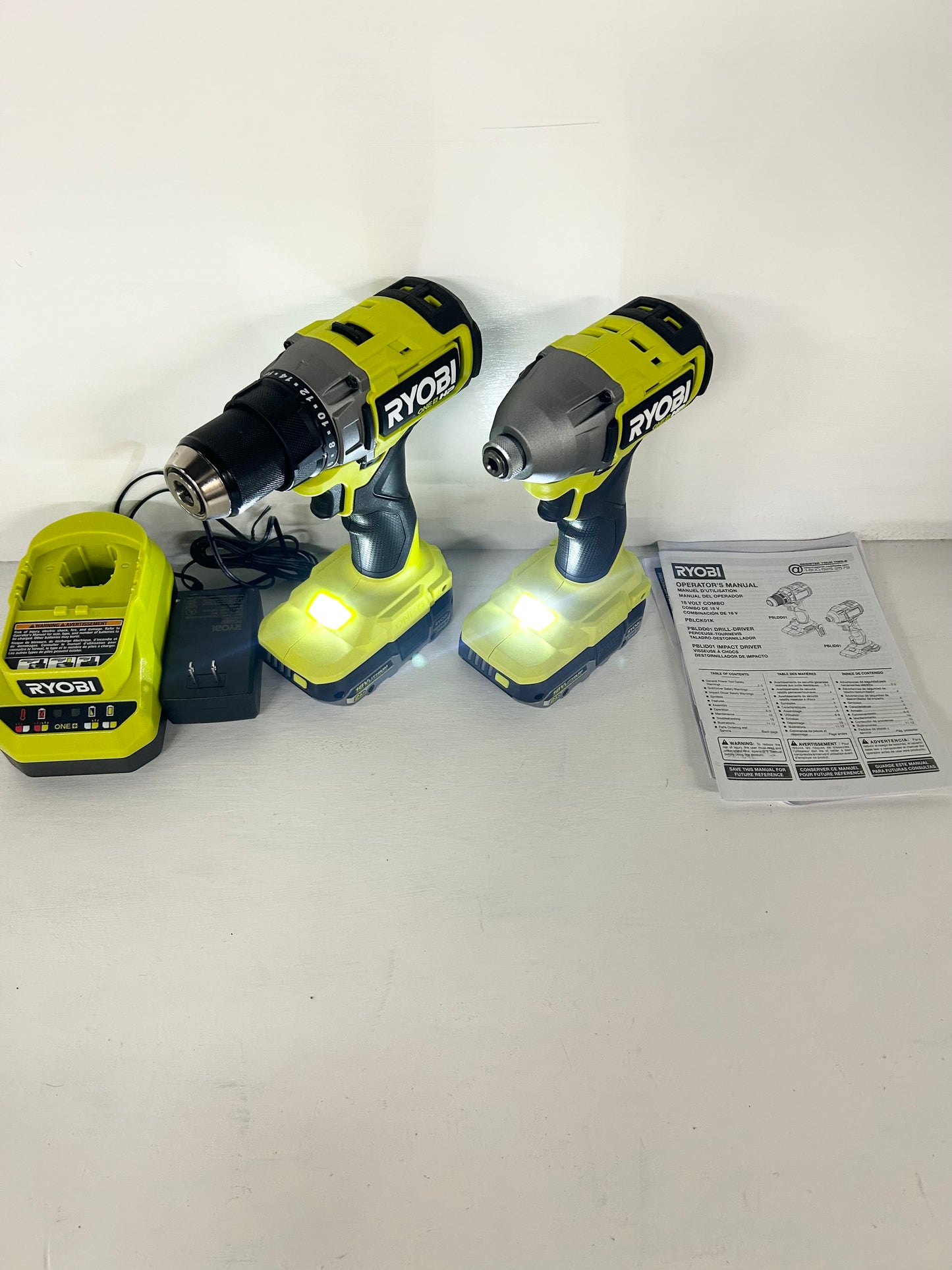 Ryobi ONE+ HP 18V Brushless Cordless 1/2 in. Drill/Driver and Impact Driver Kit w/(2) 2.0 Ah Batteries ( 1-001206 ) ( AA )